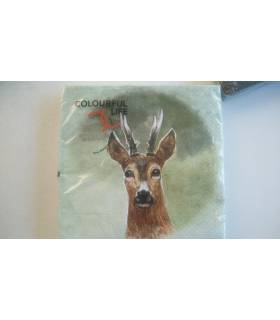 20 servilletas con dibujo de corzo