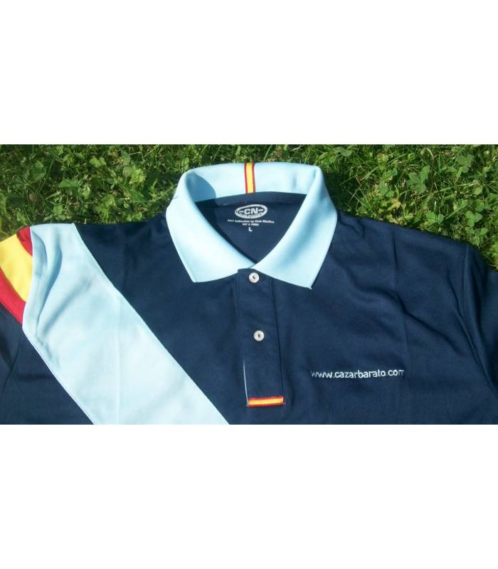 camiseta logo cazarbarato con bandera de España