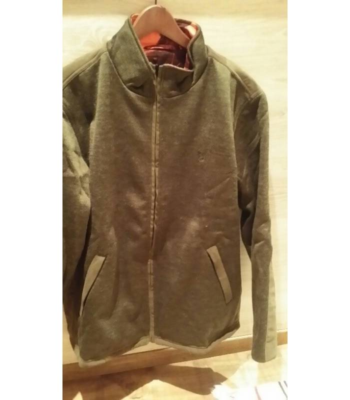 chaqueta jersey duo camo en naranja y verde